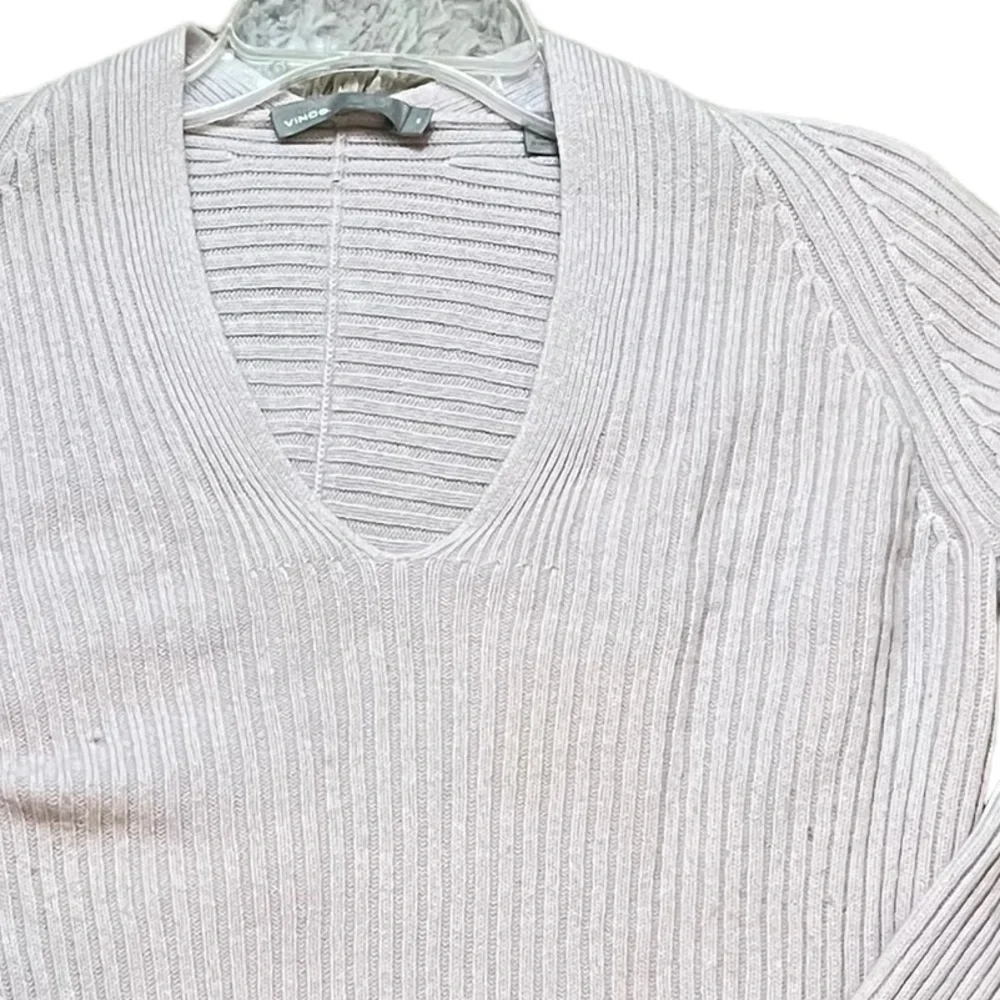Vince Cashmere Blend Ribbed Knit Pullover Sweater